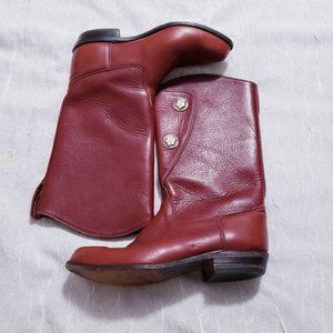 Tony Lama Burgundy Red Leather Cowboy Western Boots